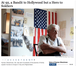 at-92-movie-bootlegger-is-soldiers-hero / nytime.com